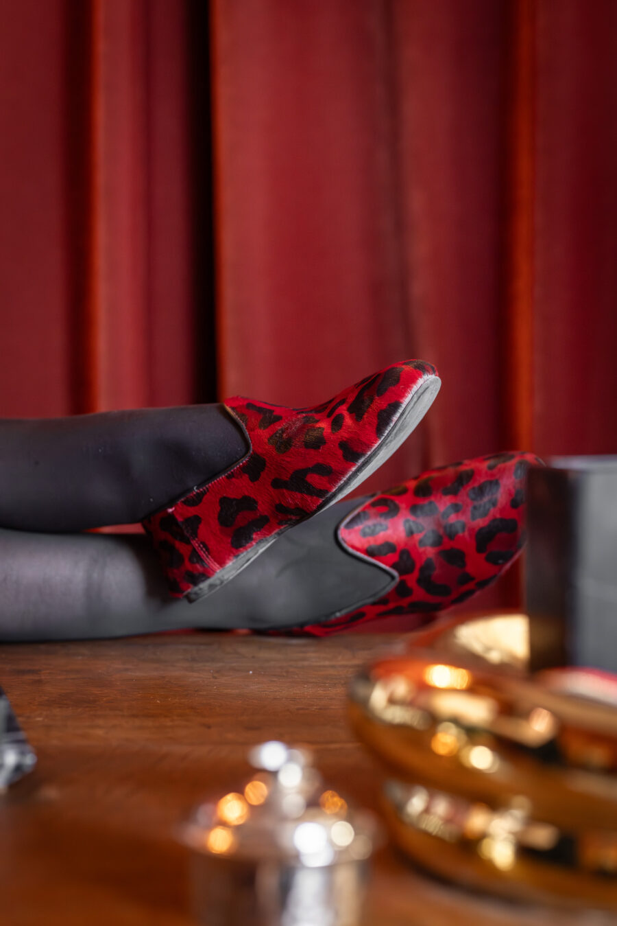 Mocassins slippers · léopard rouge – Image 2