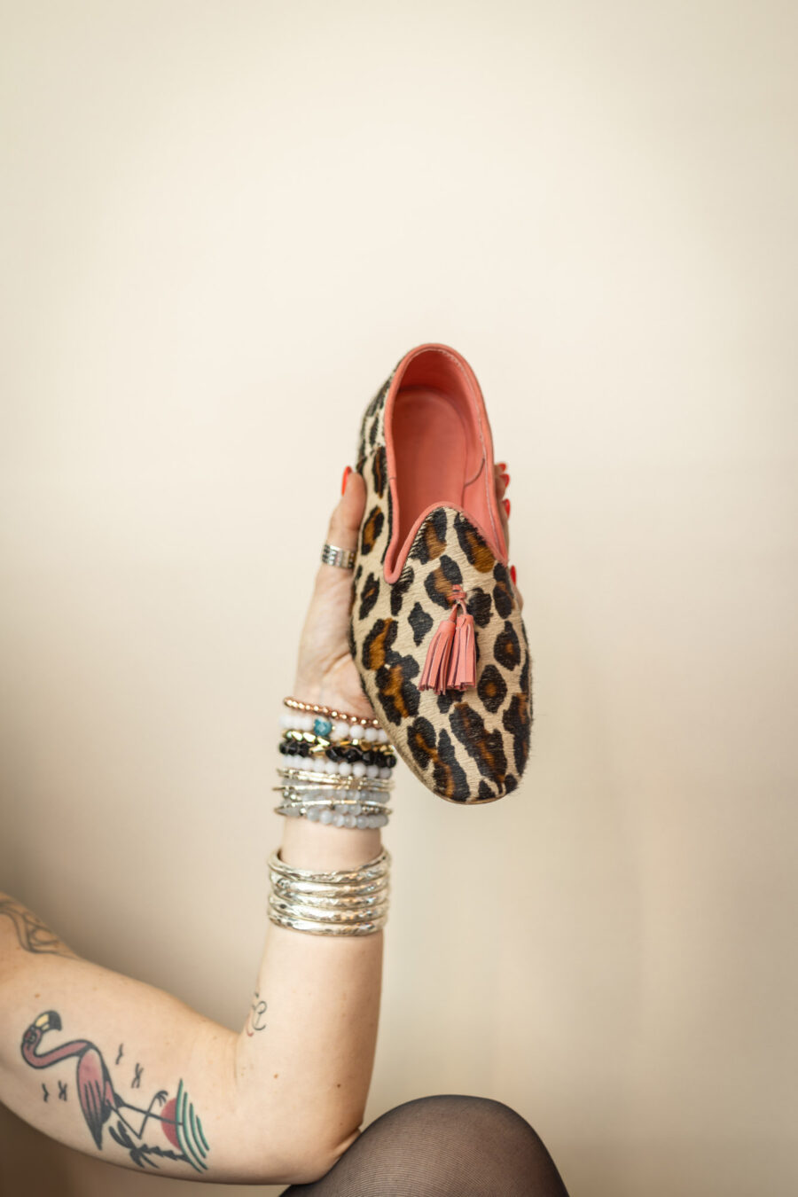 Mocassins slippers ·  léopard & rose – Image 2