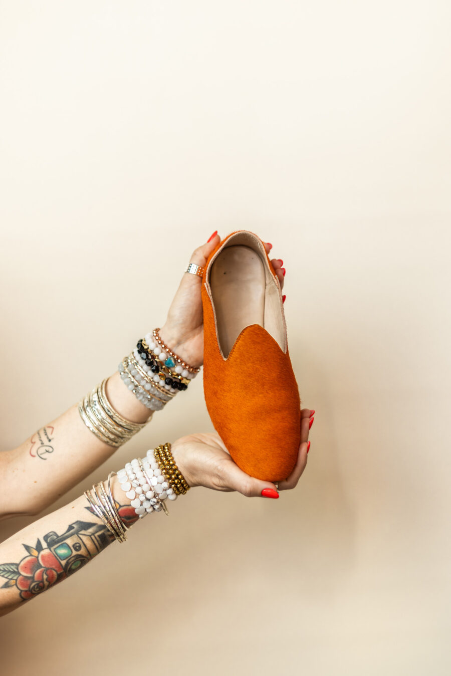 Mocassins slippers · orange éclat