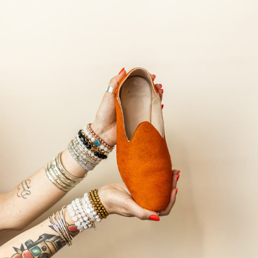 Mocassins slippers · orange éclat