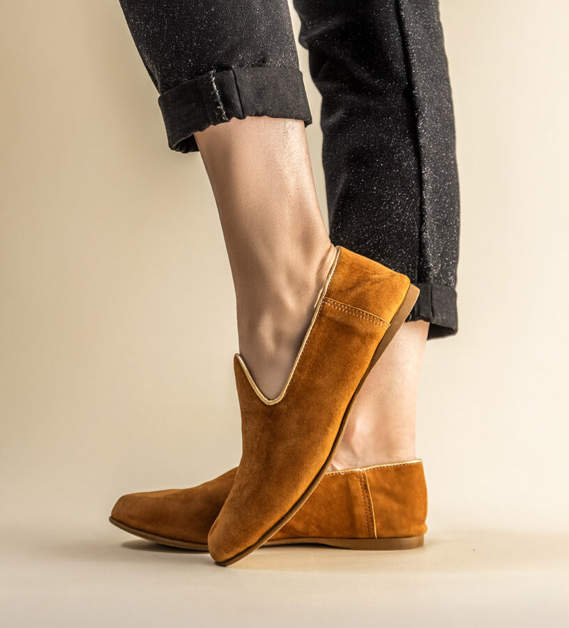 Mocassins slippers · cognac doré