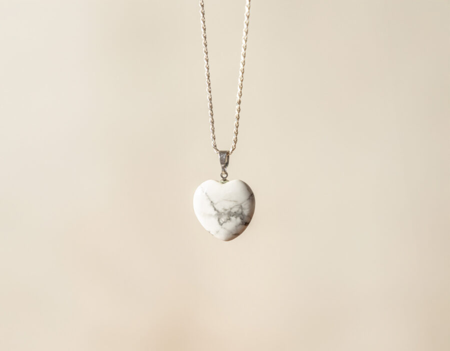 Médaillon cœur howlite – Image 2