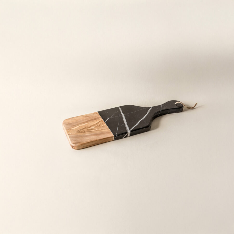 Planche apéritive · Marbre noir berbère & bois d’olivier