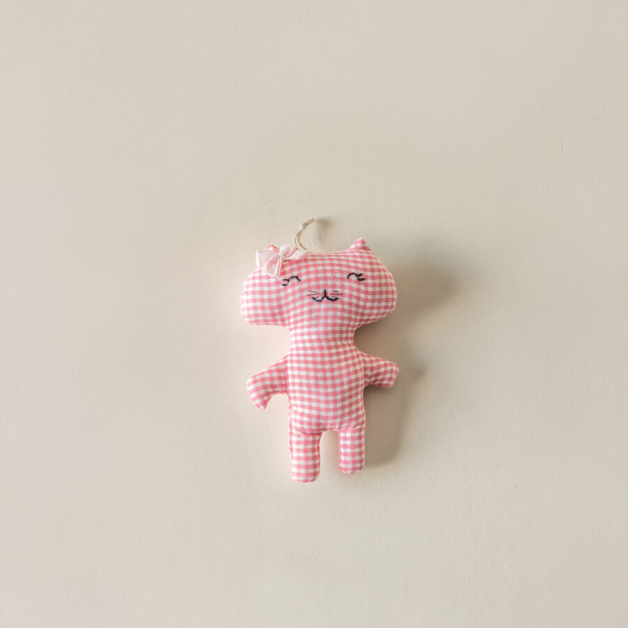 Mini chat Vichy rose