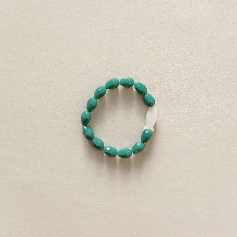 Bracelet cristal · vert émeraude & Nacre