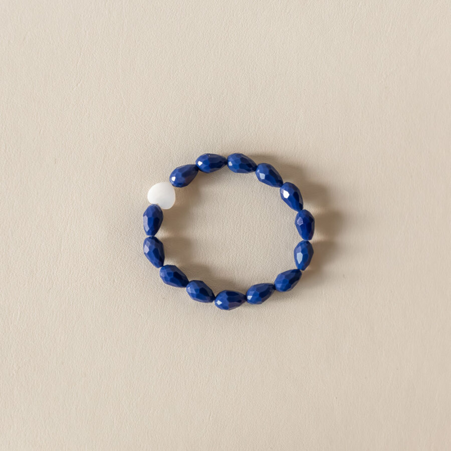 Bracelet cristal · bleu & coeur de Nacre