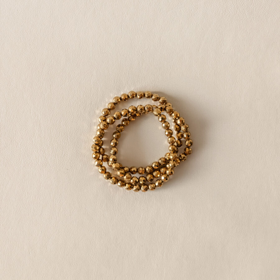 Bracelet femme – hématite chromée dorée – Image 3