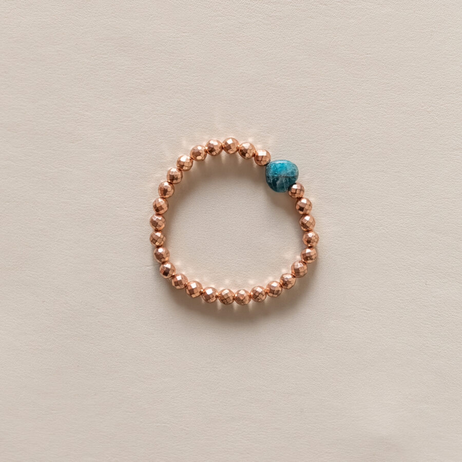 Bracelet hématite dorée rosée & apatite
