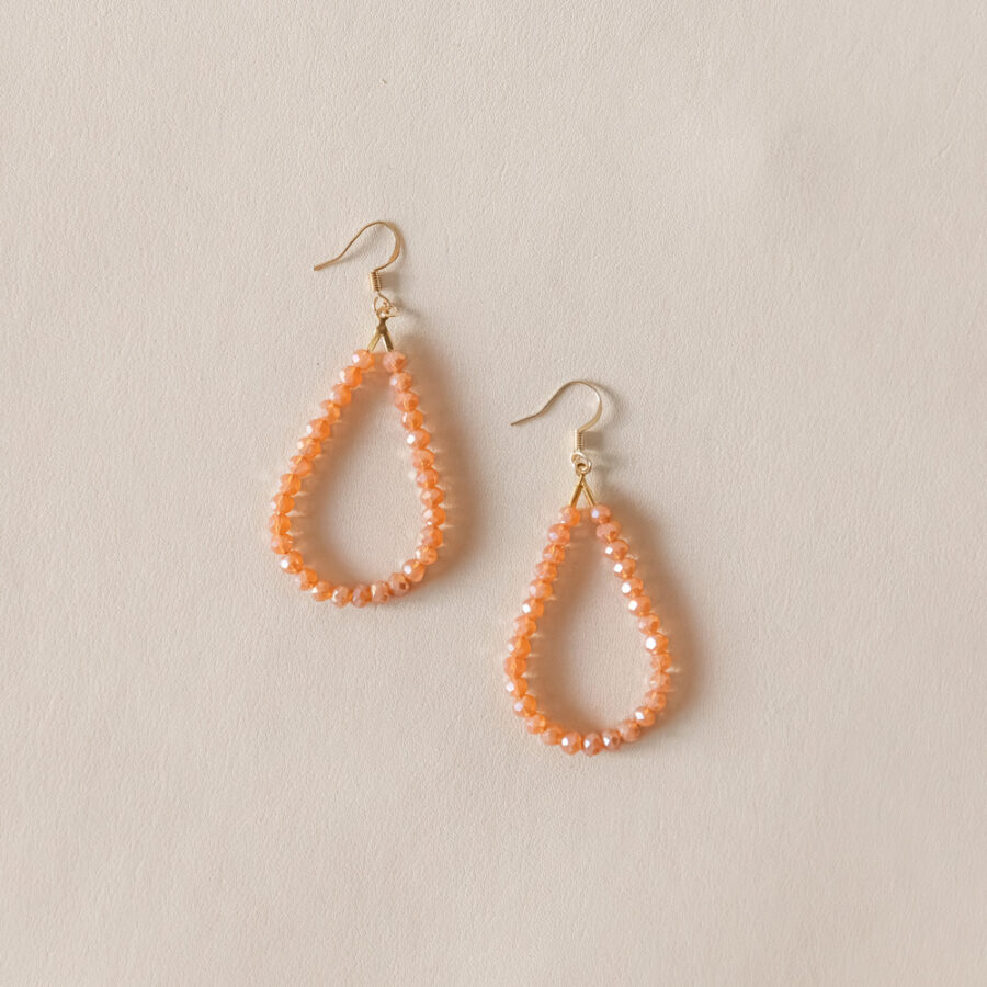 Boucles d'oreilles cristal · corail