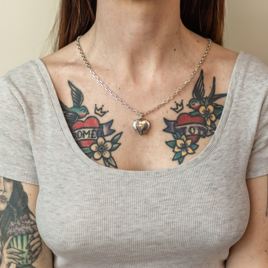 Ensemble Rock my heart · médaillon & chaîne