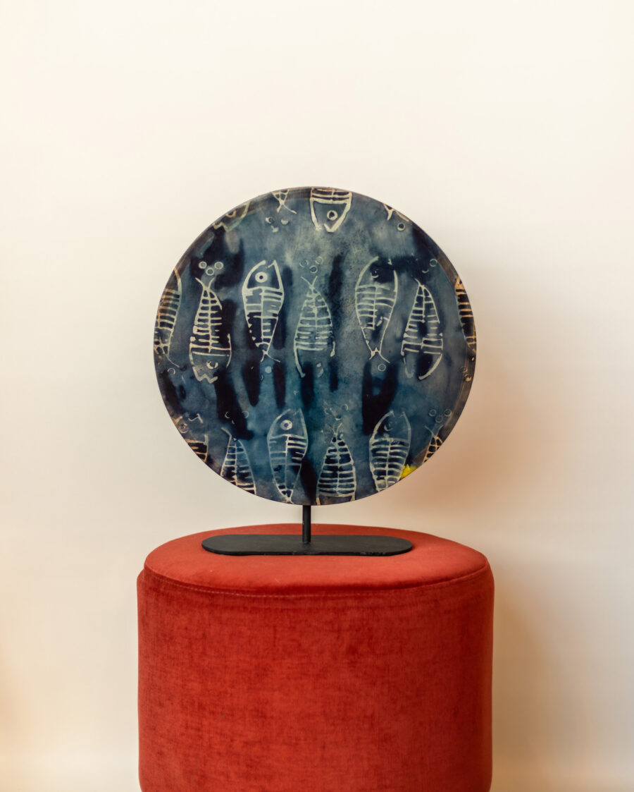 Lampe tambourin · poissons
