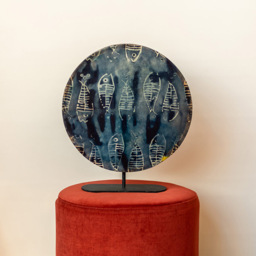 Lampe tambourin · poissons