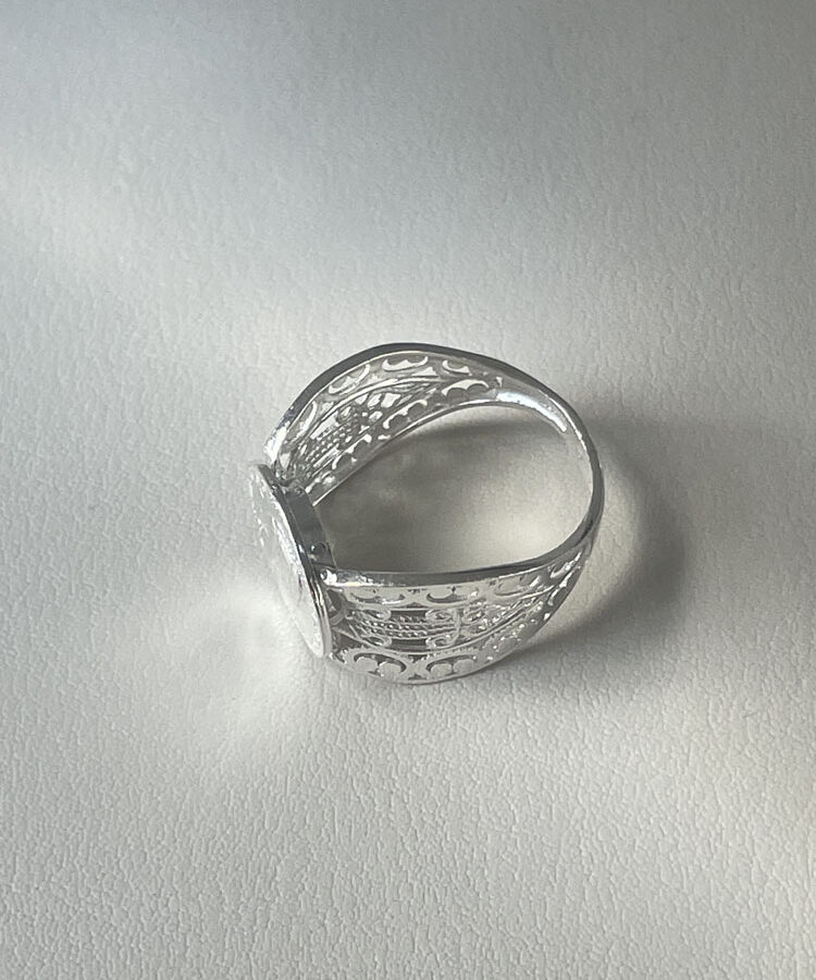 Lyra dentelle · Bague en argent