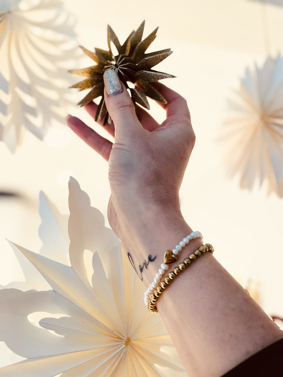 Bracelet perles eau douce · cœur hématite doré – Image 3