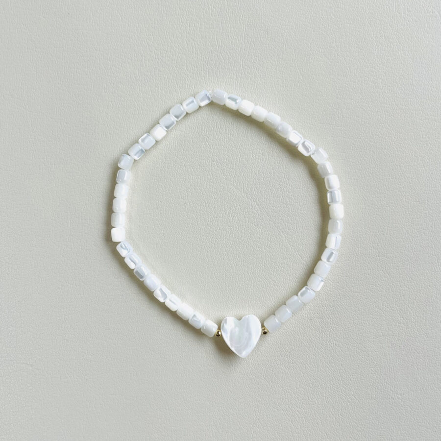 Bracelet nacre  ·  coeur de nacre