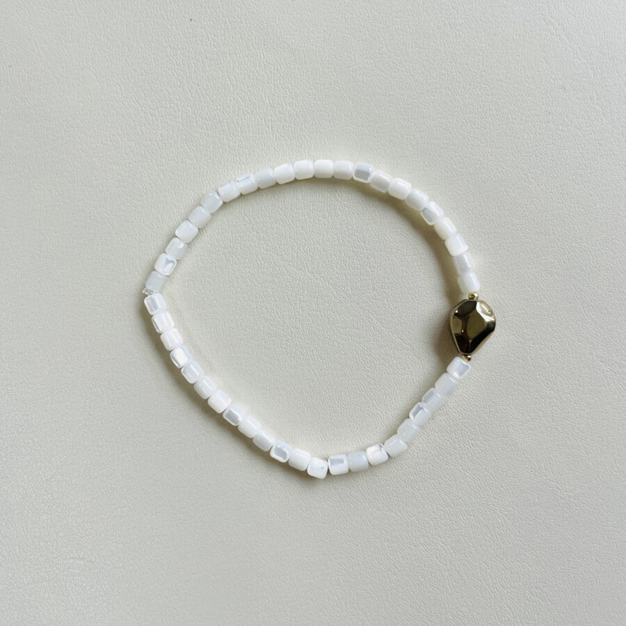Bracelet nacre  ·  hématite dorée