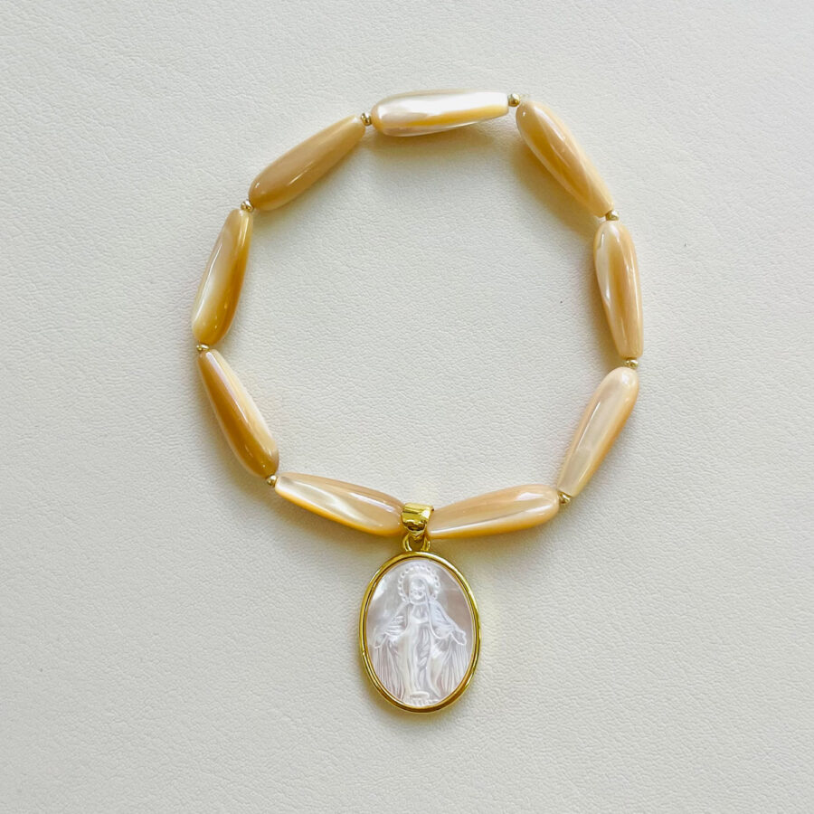 Bracelet TALISMAN · médaillon sacré coeur doré